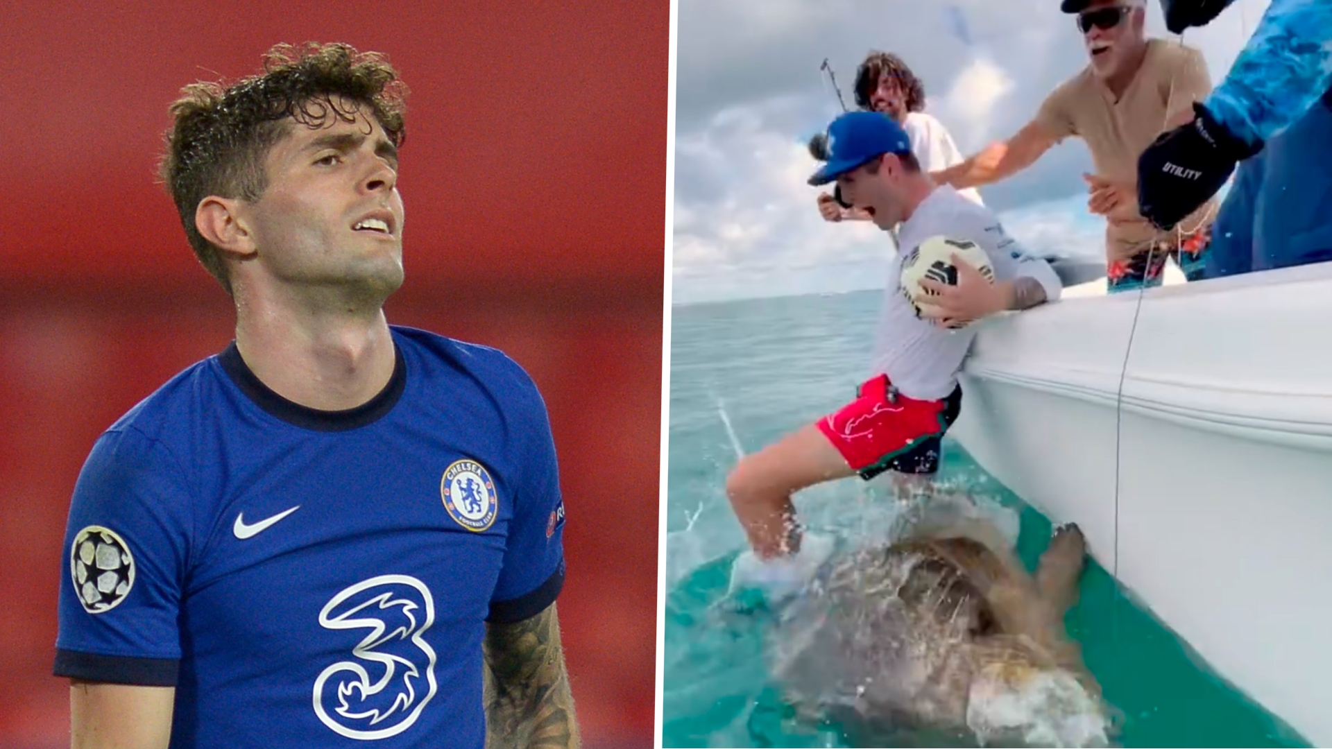 USMNT star Pulisic criticised after falling off boat on to endangered goliath grouper fish following ball juggling stunt