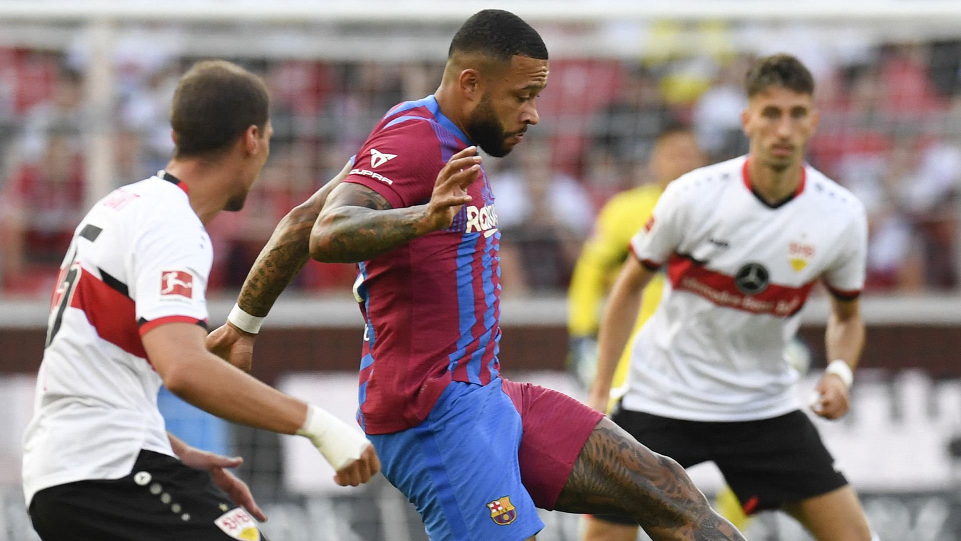Video: Watch Depay score stunning goal for Barcelona in friendly clash with Stuttgart