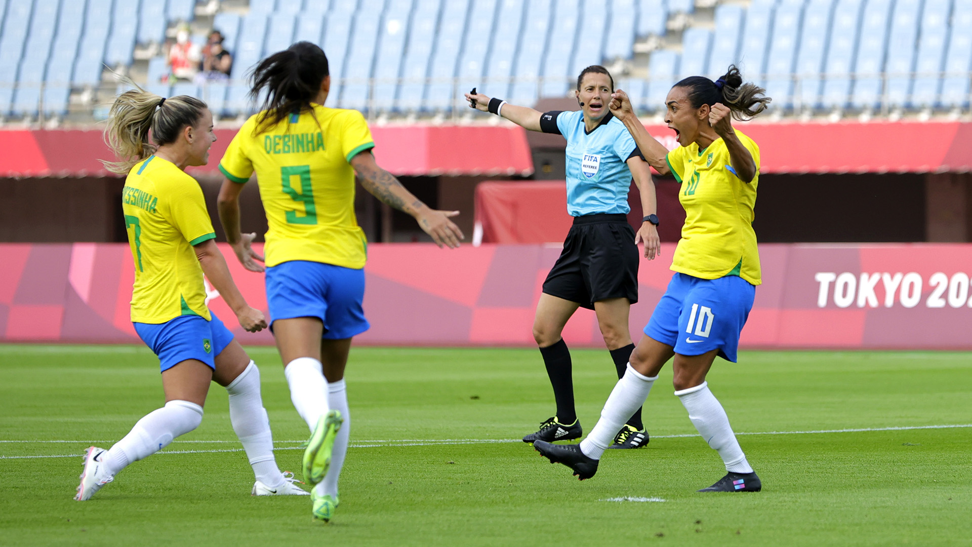 Marta enters Olympic Games record books after scoring Brazil's opener against China