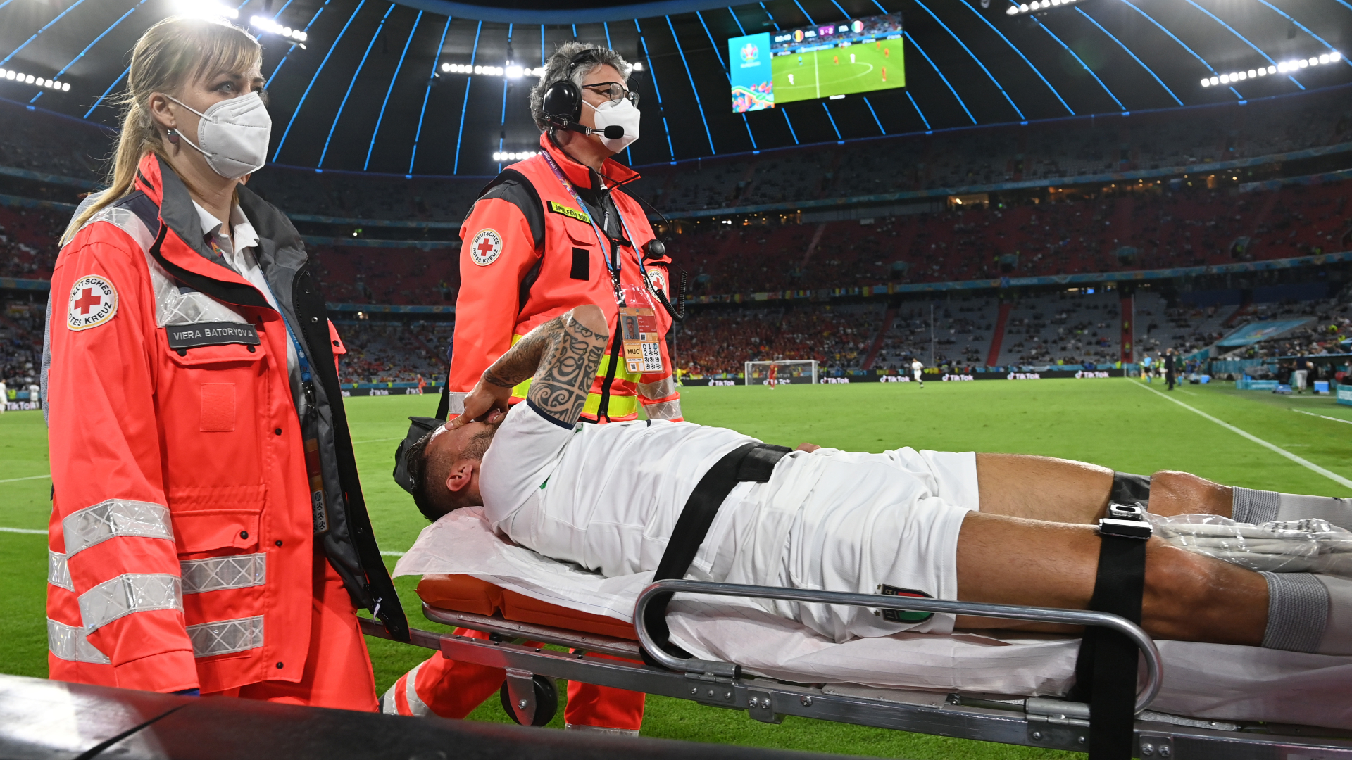 Spinazzola injury blow as Italy star wing-back exits on stretcher vs Belgium