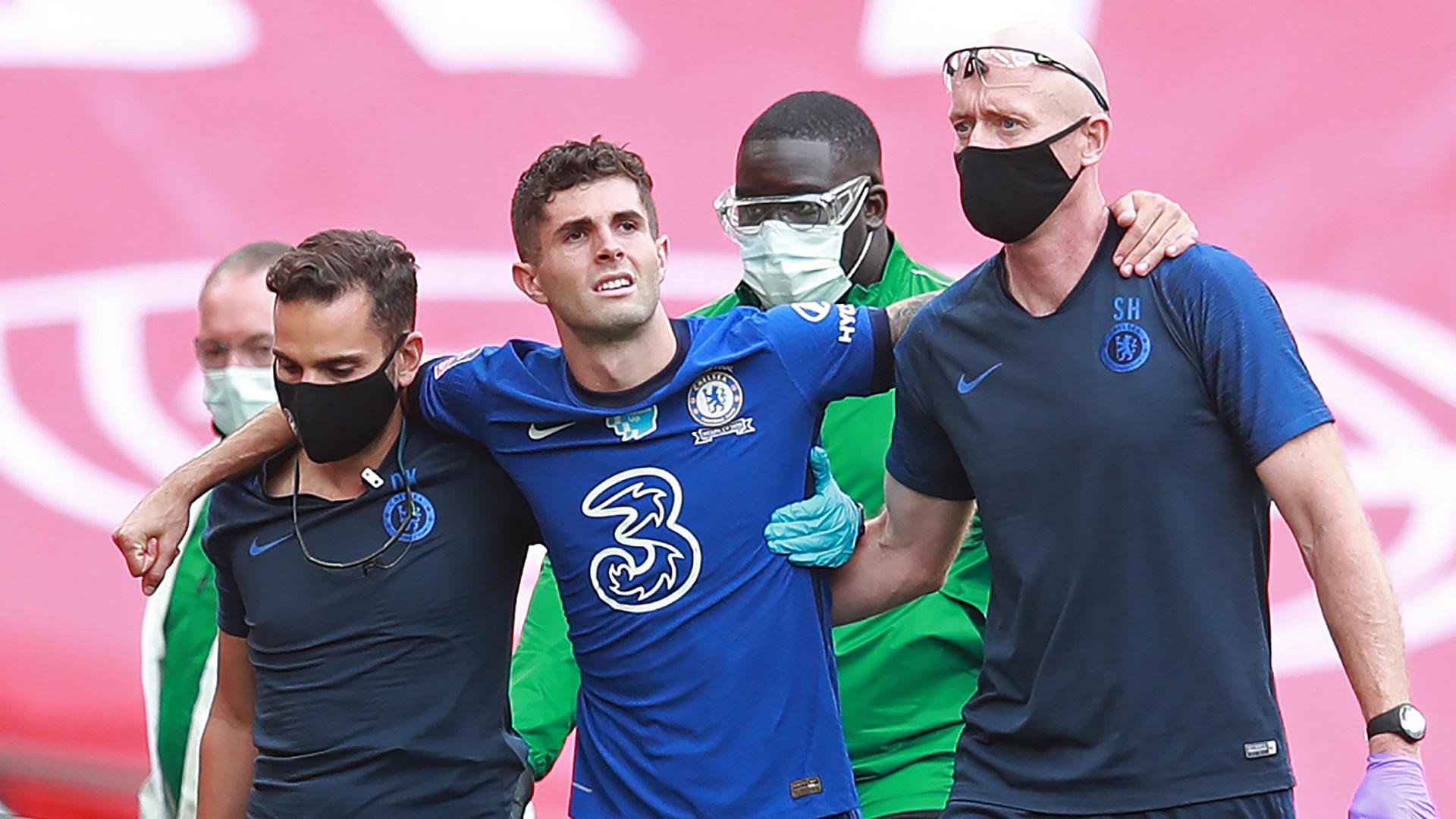 Injured Pulisic vows to be ‘back in no time’ after hobbling out of Chelsea’s FA Cup final defeat