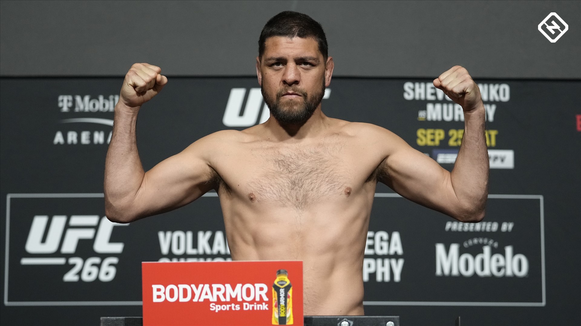 nick diaz at weigh in for ufc