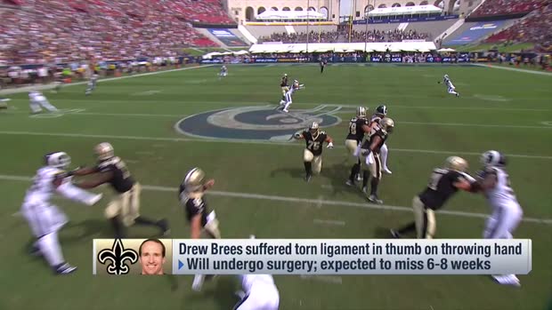 NFL Network Insider Ian Rapoport outlines two different surgery options for New Orleans Saints quarterback Drew Brees NFL Network Insider Ian Rapoport outlines two different surgery options for New Orleans Saints quarterback Drew Brees