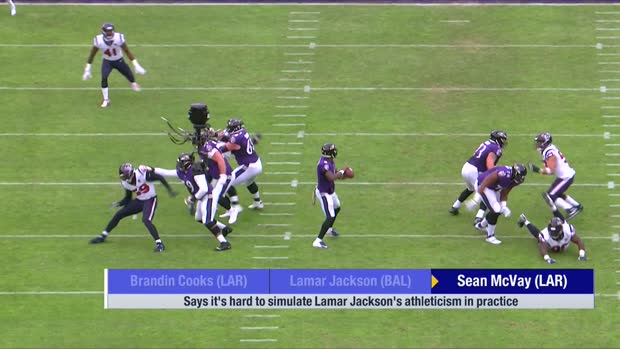 Los Angeles Rams head coach Sean McVay says it's hard to simulate Baltimore Ravens QB Lamar Jackson's athleticism in practice Los Angeles Rams head coach Sean McVay says it's hard to simulate Baltimore Ravens QB Lamar Jackson's athleticism in practice