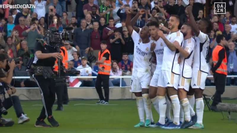 Antonio Rudiger y su arenga a Jude Bellingham para repetir su mítica celebración con la afición del Real Madrid en Montjuic: "Hazlo otra vez para ellos"