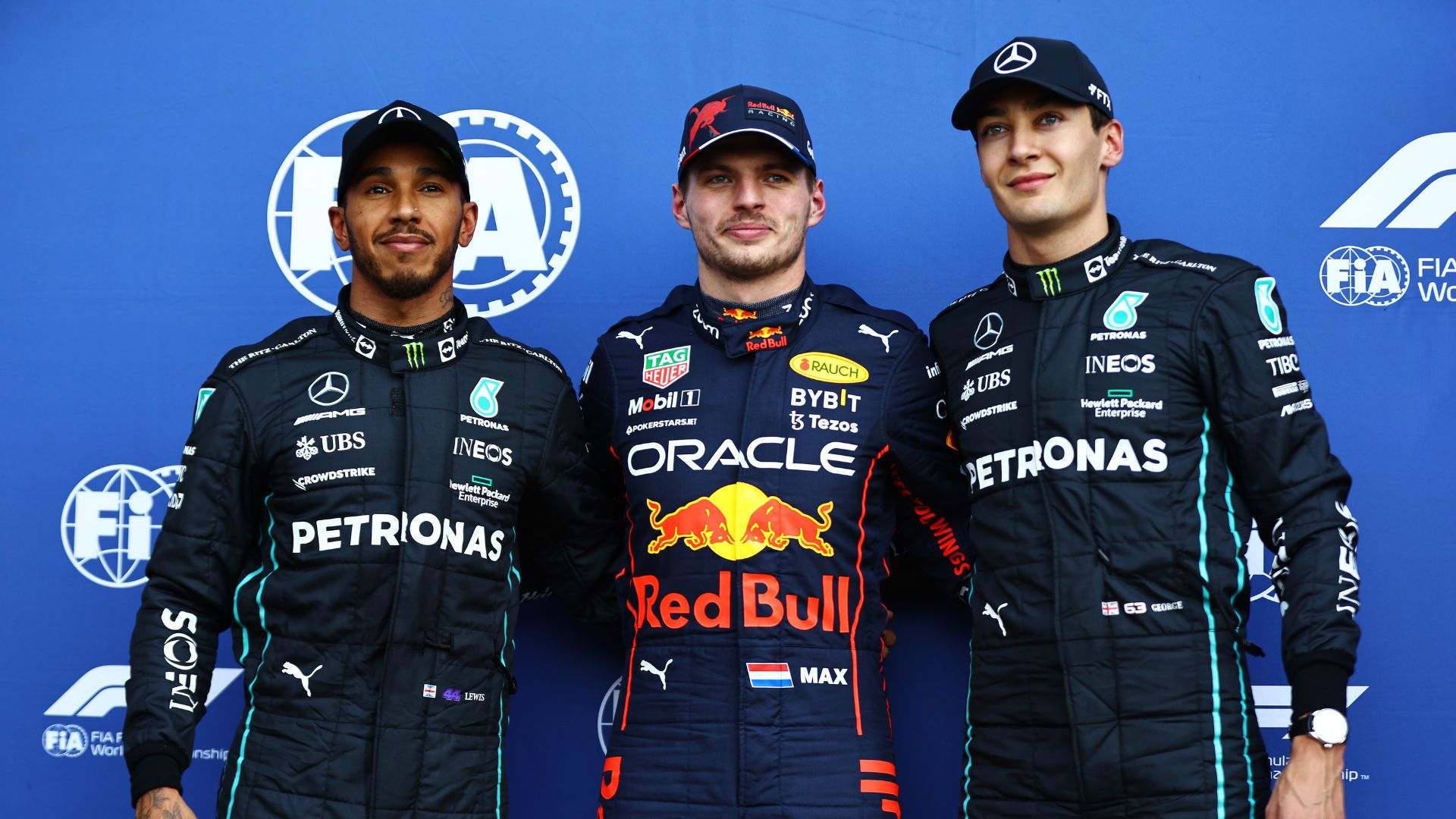 Lewis Hamilton Max Verstappen George Russell