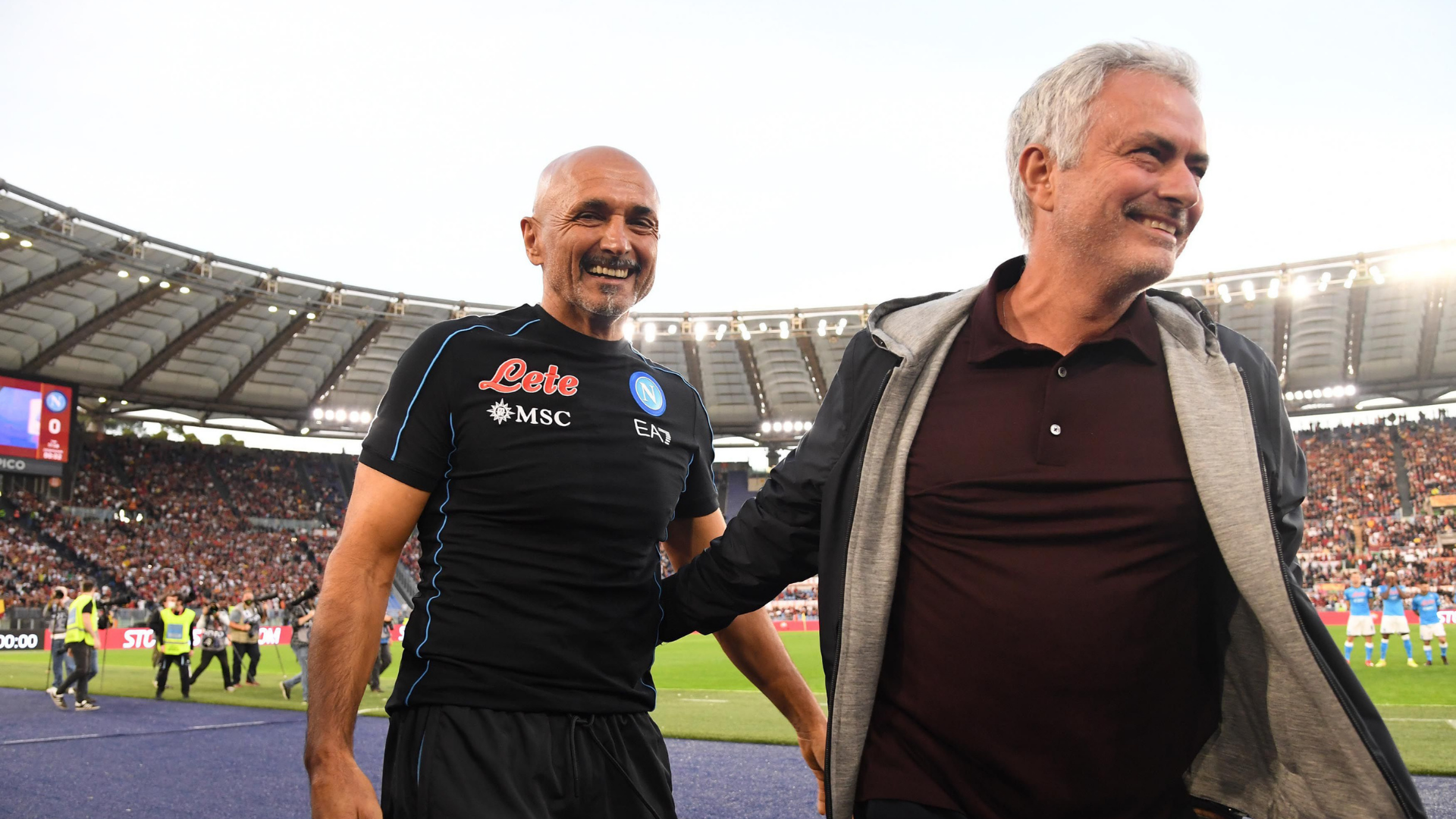 Spalletti e Mourinho prima di Roma-Napoli