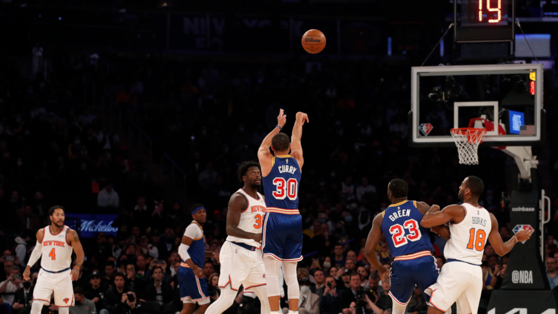 Stephen Curry Golden State Warriors NBA Dreierrekord Madison Square Garden 14122021