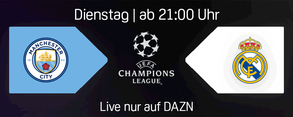 Manchester City Real Madrid Champions League Playoffs 2025 Banner CTA