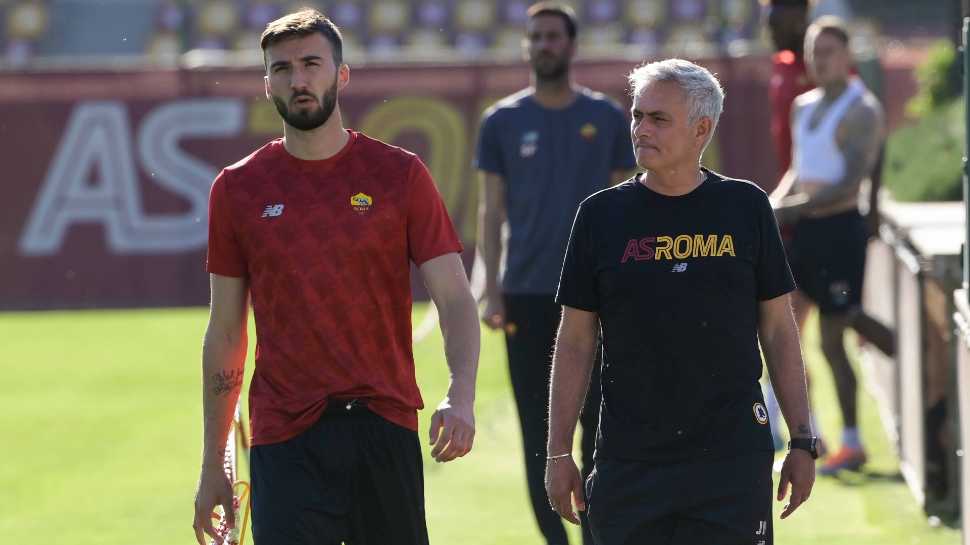 Mourinho e Cristante in allenamento