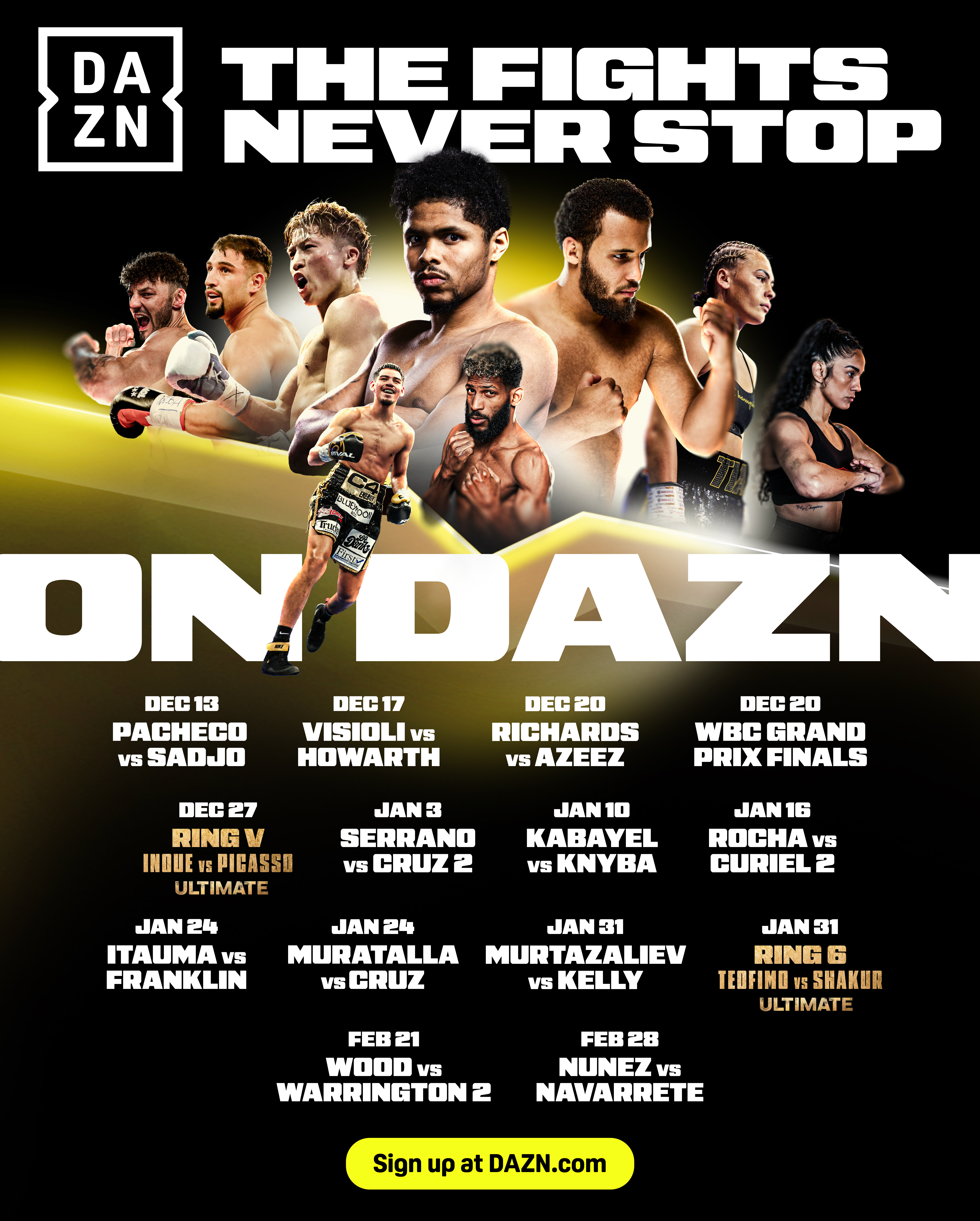 DAZN Q4 & Q1 2026 schedule