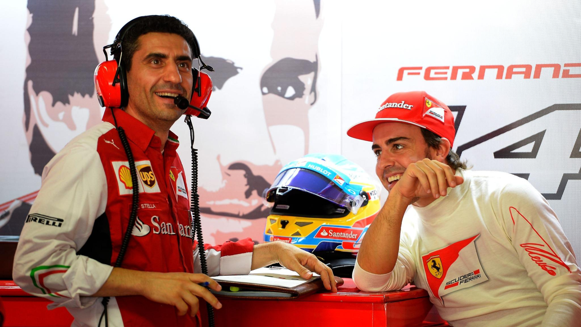 Andrea Stella y Fernando Alonso en Ferrari