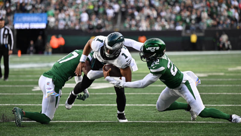 Jalen Hurts y los Philadelphia Eagles tienen mala actuación contra los New York Jets: los campeones de la NFC tienen 4 perdidas de balón