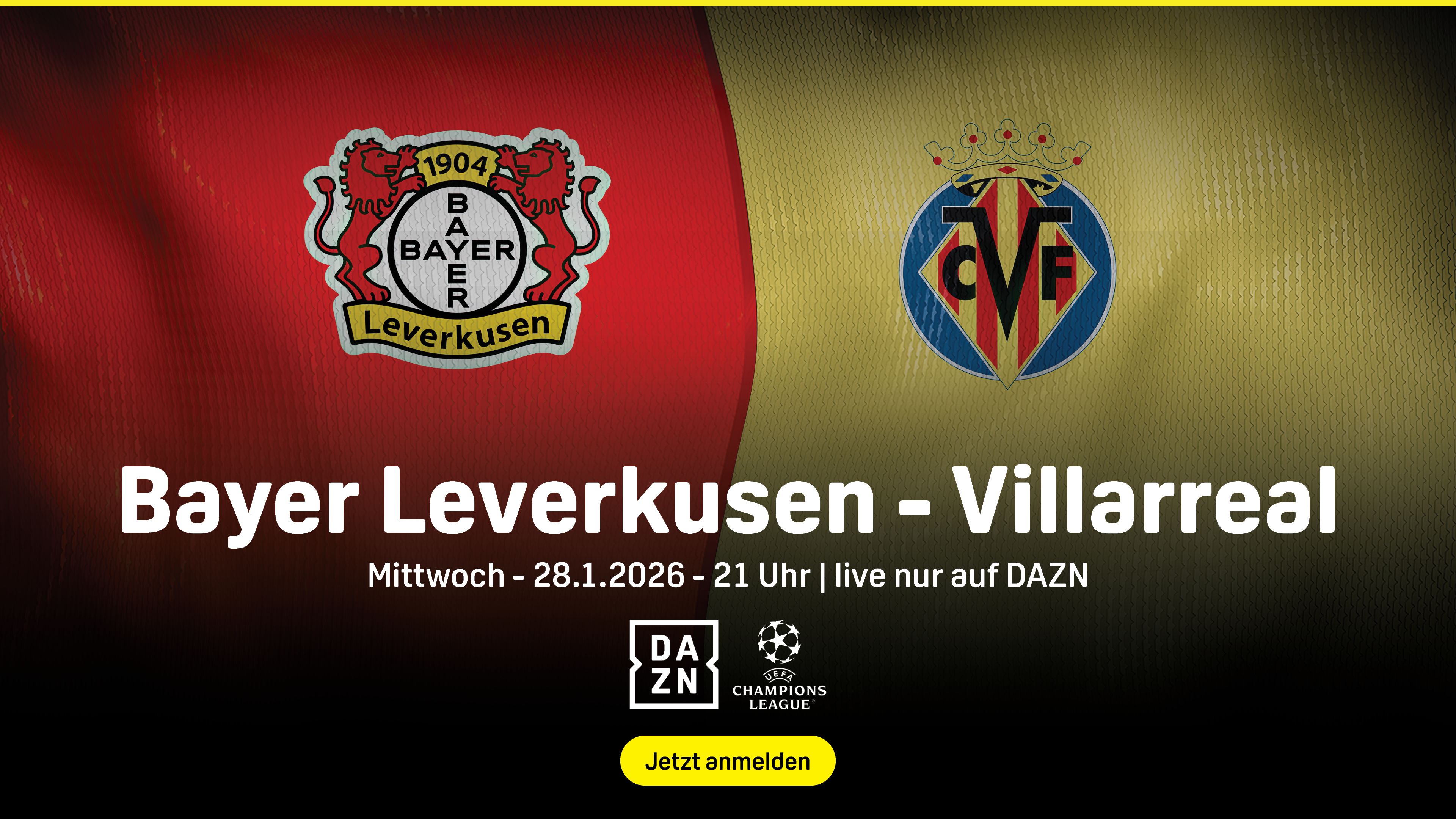 Bayer Leverkusen Villarreal Champions League 2025 / 2026 Spieltag 8 Header