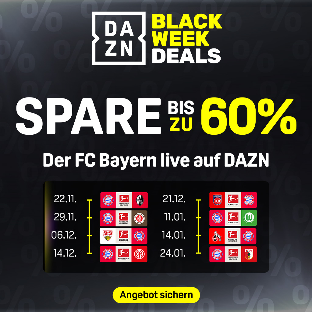 FC Bayern Black Week Friday Banner 60 Prozent