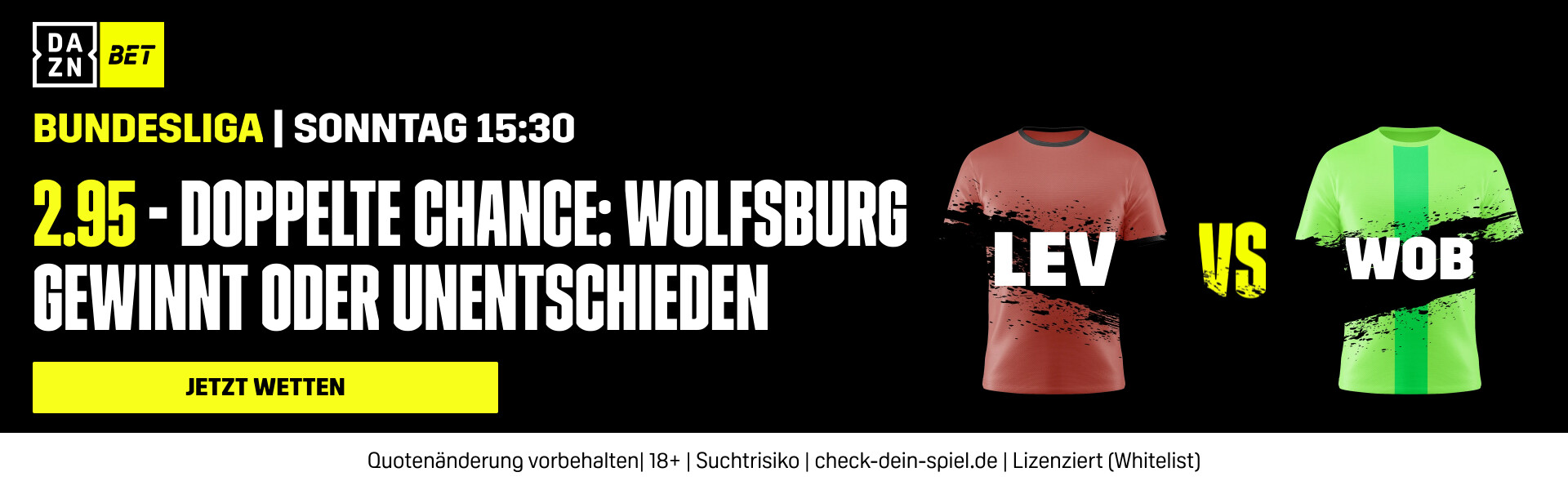 Bayer Leverkusen VfL Wolfsburg Bundesliga 4. Spieltag DAZN Bet