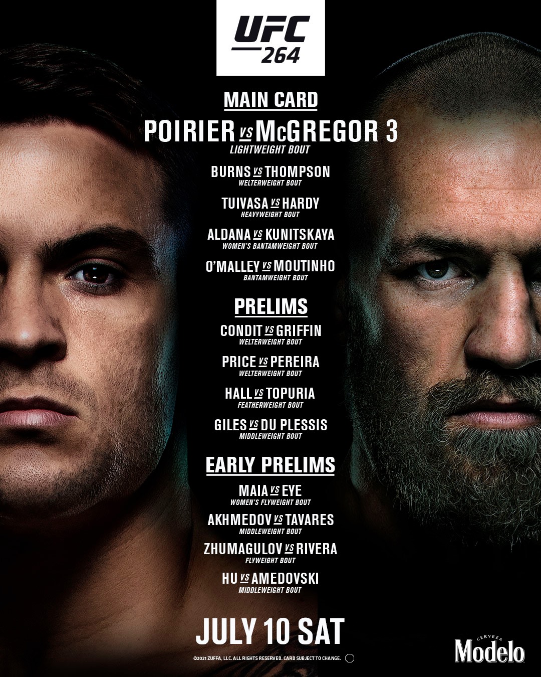 Dustin Poirier Vs Conor Mcgregor 3 Who Else Is Fighting At Ufc 264 Running Order For Main Card Preliminary Card Early Prelims Dazn News Canada