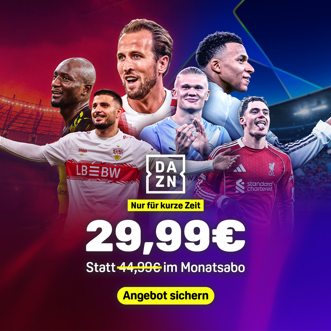 DAZN Unlimited Angebot 29,99 Euro Banner