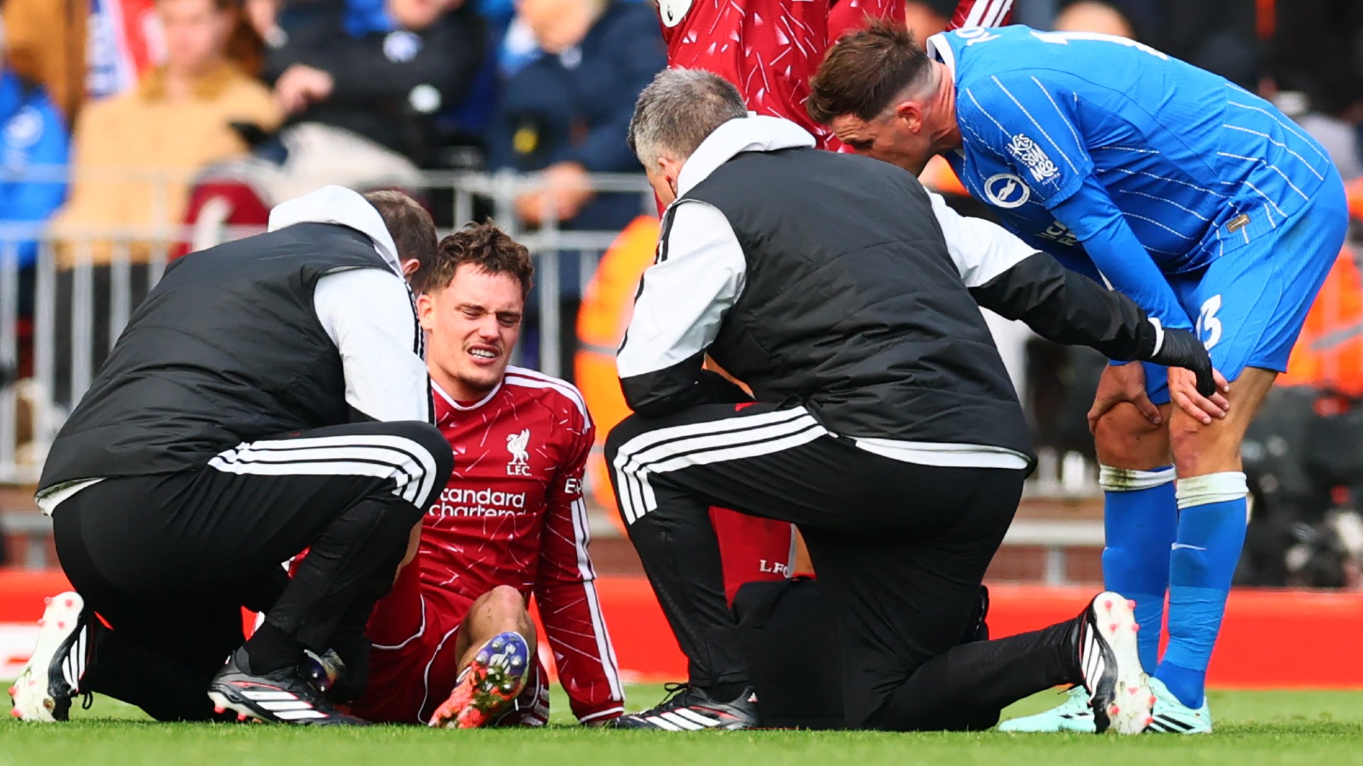 Liverpool pay price for big Brighton win as Wirtz suffers ankle injury