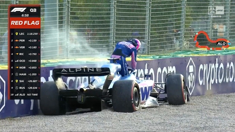 Fernando Alonso contra el muro cuando luchaba por todo en la clasificación del GP de Australia: ¡falló el sistema hidráulico!