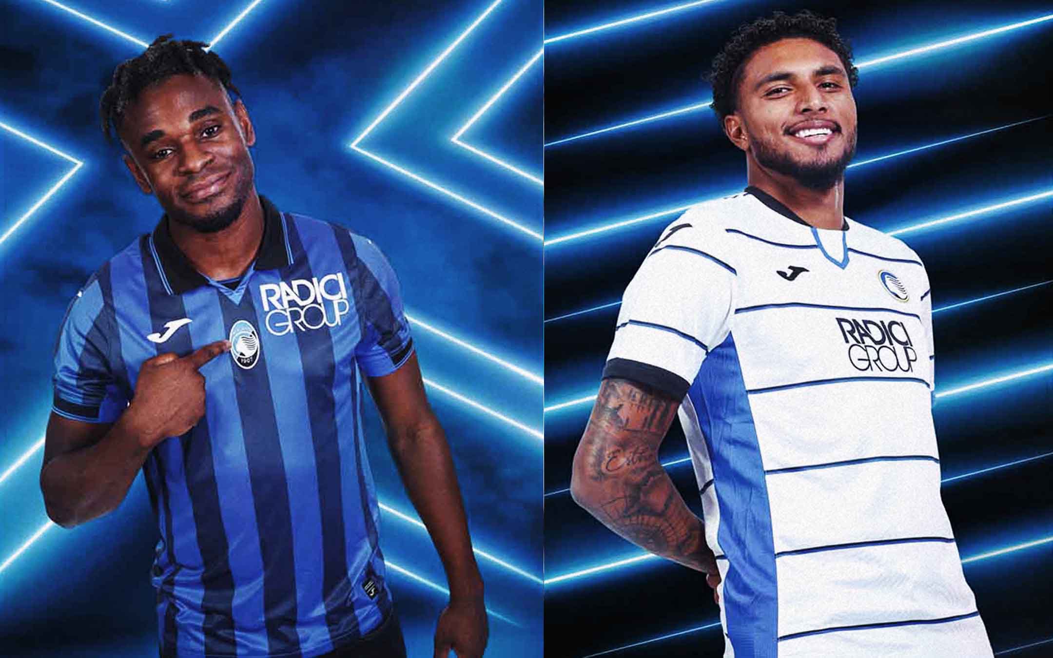 Le maglie Home e Away dell'Atalanta 2023/2024