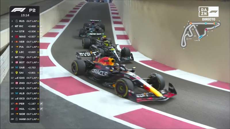 ¡Max Verstappen y su increíble doble adelantamiento en la salida del pit lane del GP de Abu Dhabi 2023! Espectáculo para superar a tres coches