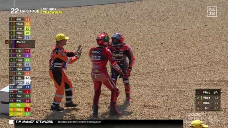 Pecco Bagnaia y Maverick Viñales llegaron a las manos en Le Mans: ¡así fue su accidente en MotoGP!