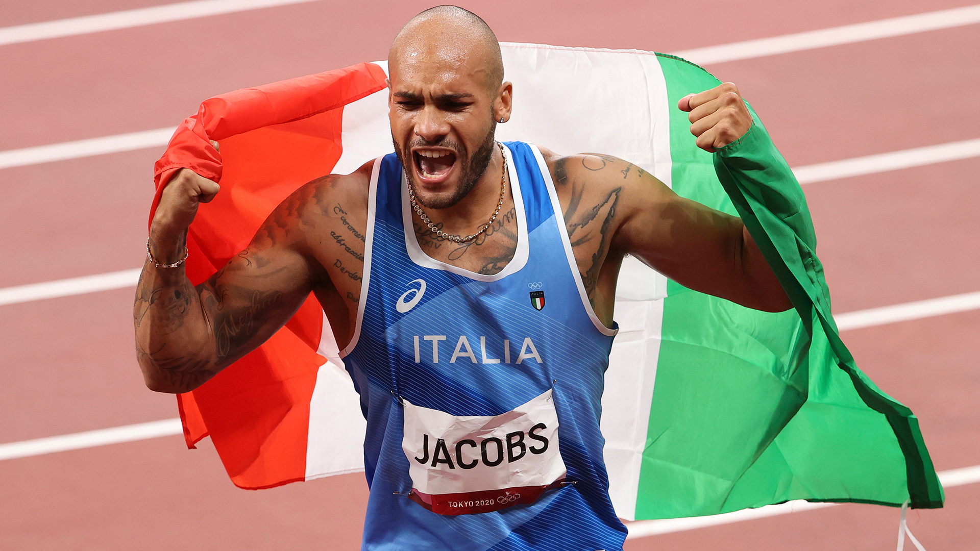 Lamont Marcell Jacobs, medaglia d'oro nei 100 metri, Olimpiadi Tokyo 2020