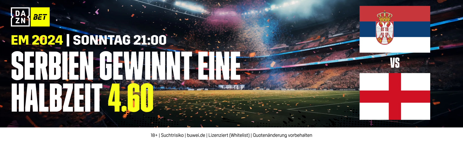 DAZN Bet Serbien gewinnt die 1. Halbzeit