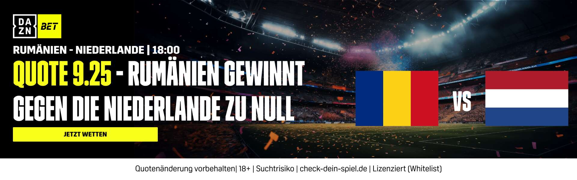 Rumänien Niederlande EM 2024 Achtelfinale DAZN Bet