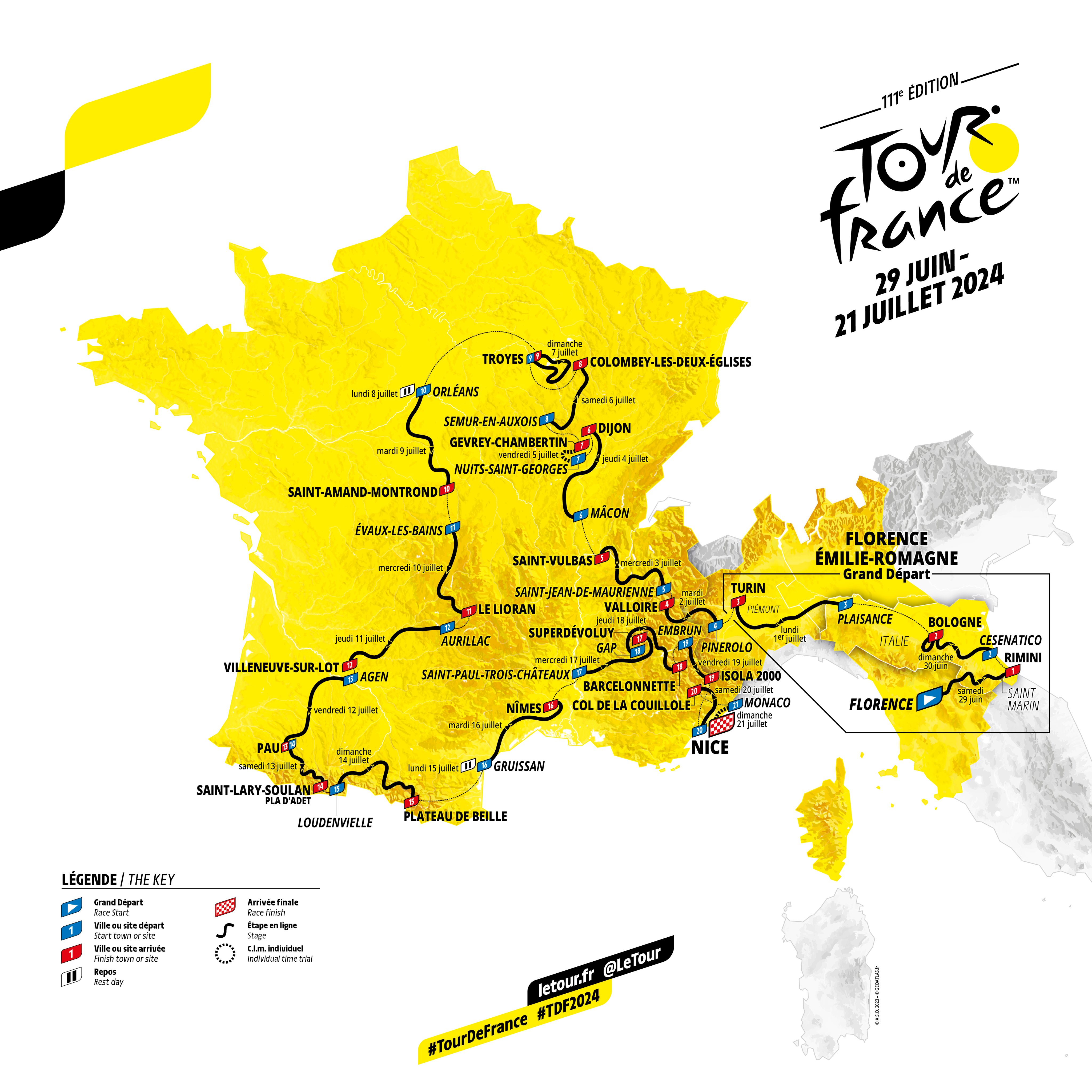 Tour de Francia 2024 calendario, etapas, perfiles, fechas, horarios