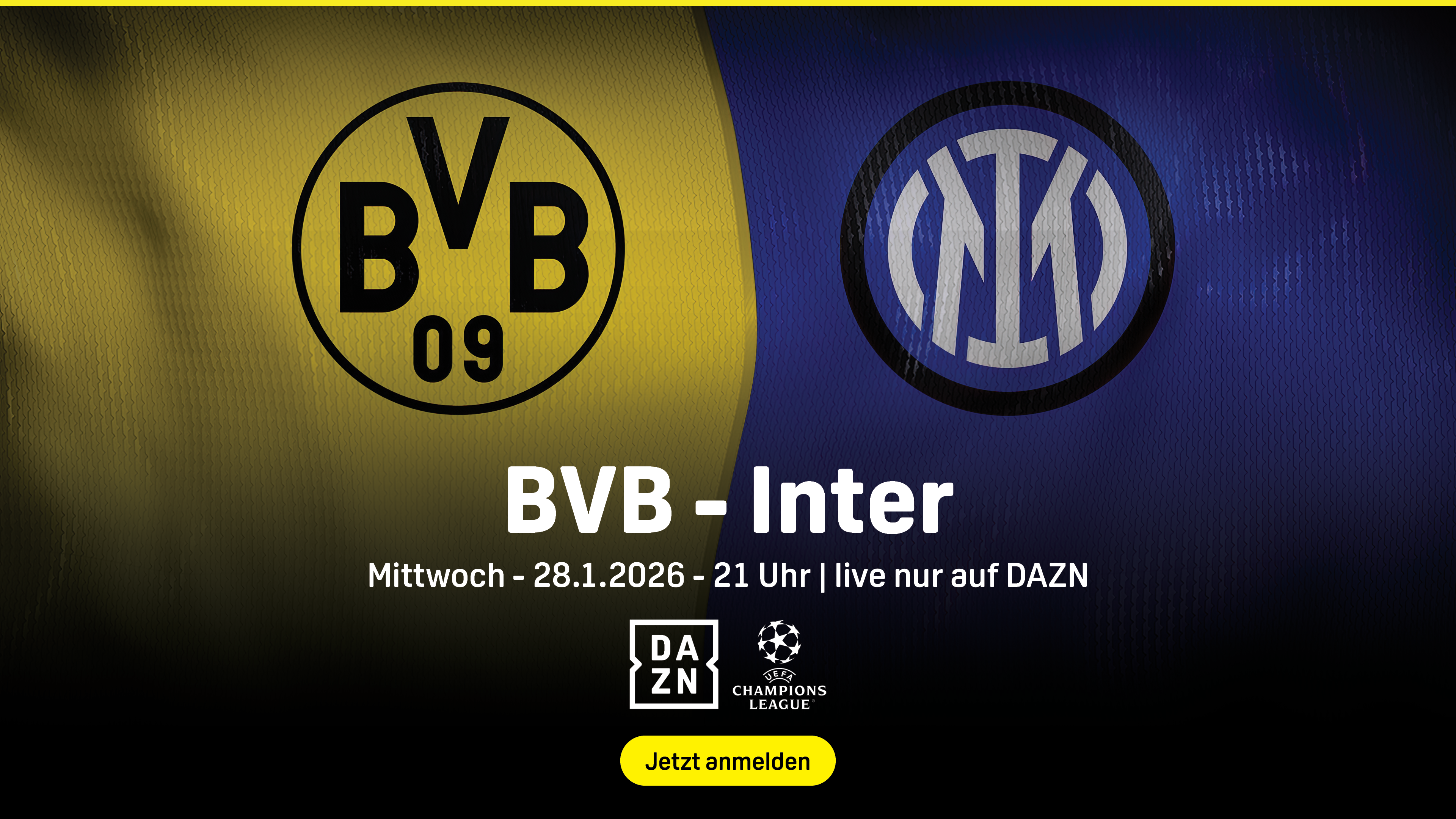 Borussia Dortmund BVB Inter Mailand Champions League 2025 / 2026 Spieltag 8 Header