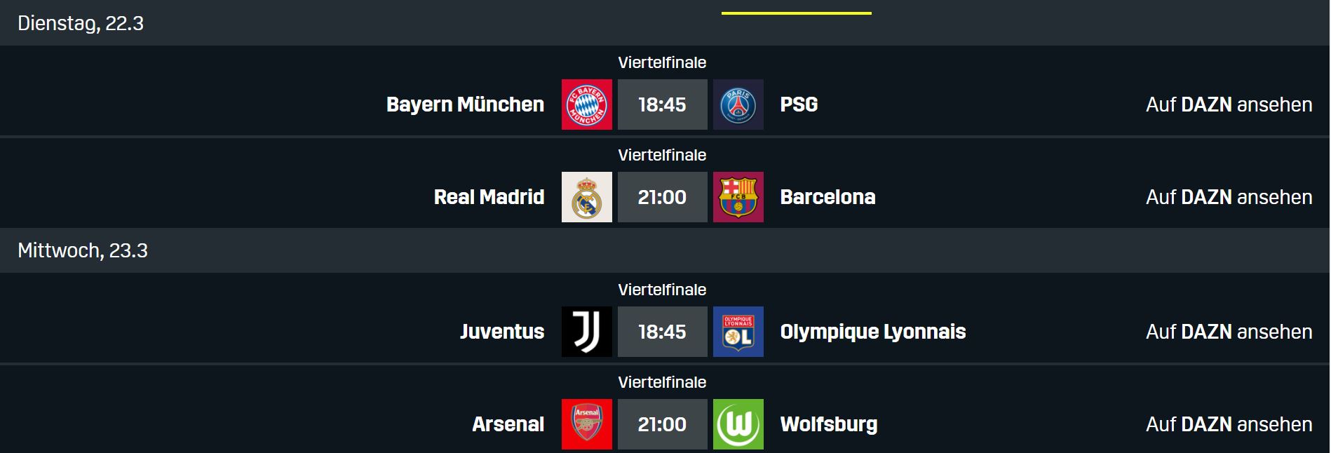 dazn uefa women's champions league