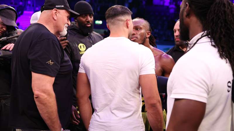 KSI clashes with Tommy Fury moments after knocking out Joe Fournier