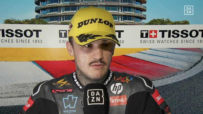 Arón Canet bromea con su particular 'maldición' con la victoria en Moto2: "No voy a decir esa palabra este año, ya paso"