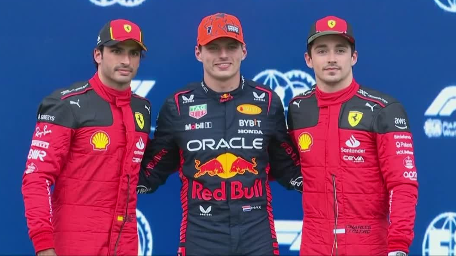 Carlos Sainz Max Verstappen Charles Leclerc