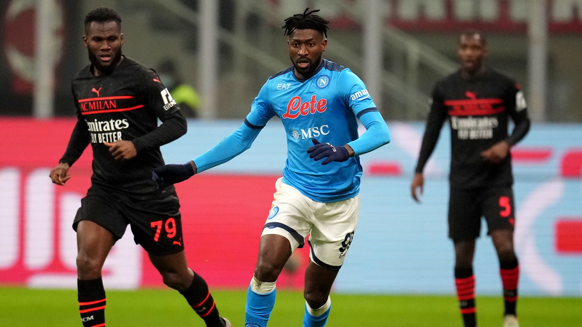 Serie A TIM 2021/22, Frank Anguissa in Milan-Napoli 0-1