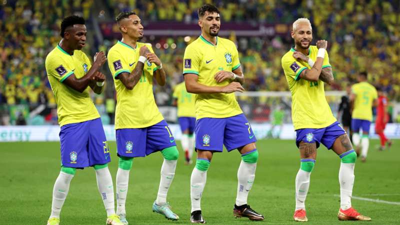 Esultanza Brasile ai Mondiali dopo il gol alla Corea del Sud