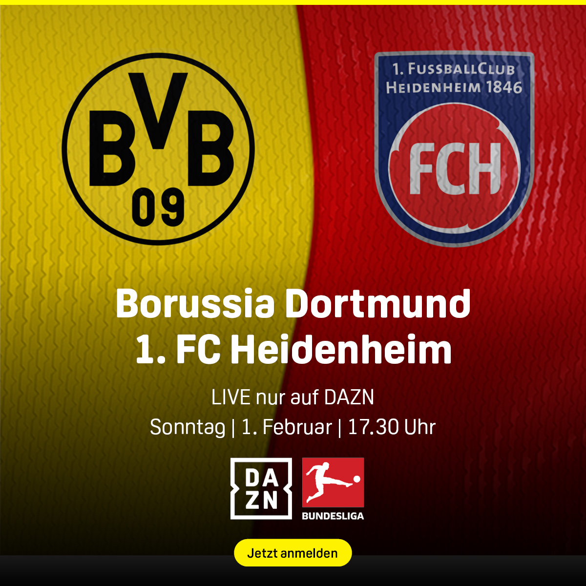 Borussia Dortmund BVB Heidenheim Banner Bundesliga 20. Spieltag