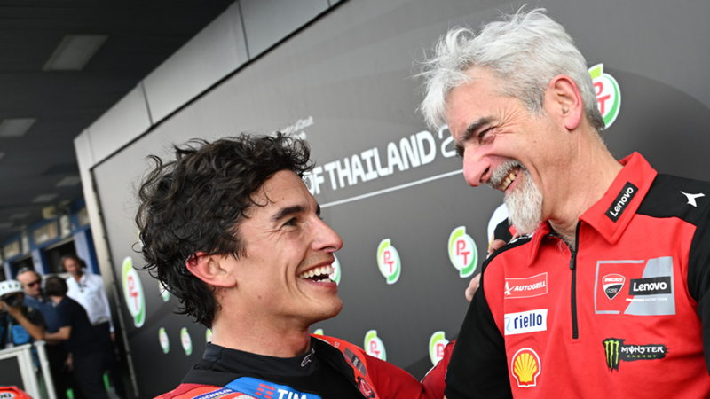 Paolo Campinotti y su opinión sobre el fichaje de Marc Márquez por Ducati: "Marc lo puso todo en duda por él, se rindió. Gigi es un poco playboy"
