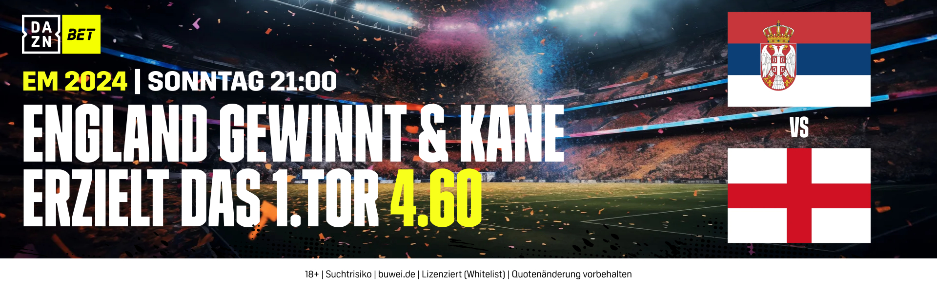 DAZN Bet England gewinnt erstes Tor Kane