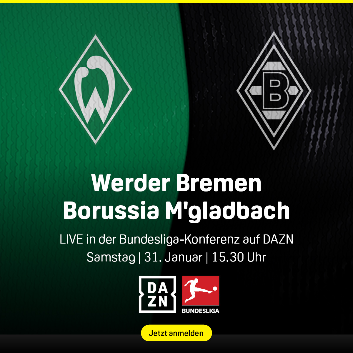 Werder Bremen Mönchengladbach Banner Bundesliga 20. Spieltag