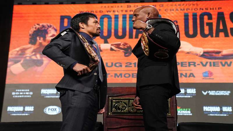 Manny Pacquiao 'cannot knock me out', says Yordenis Ugas at tense face-to-face press conference