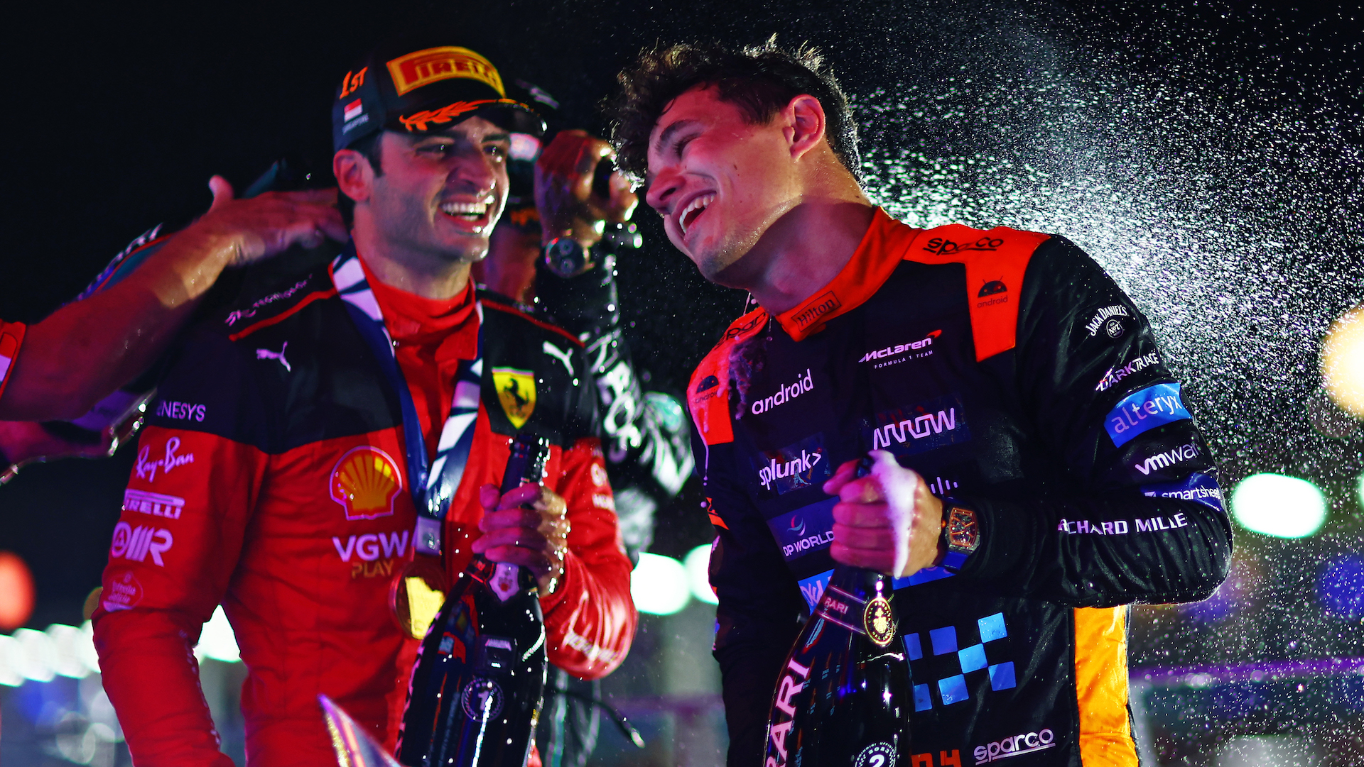 Carlos Sainz, Ferrari, Lando Norris, McLaren, GP Singapur, F1