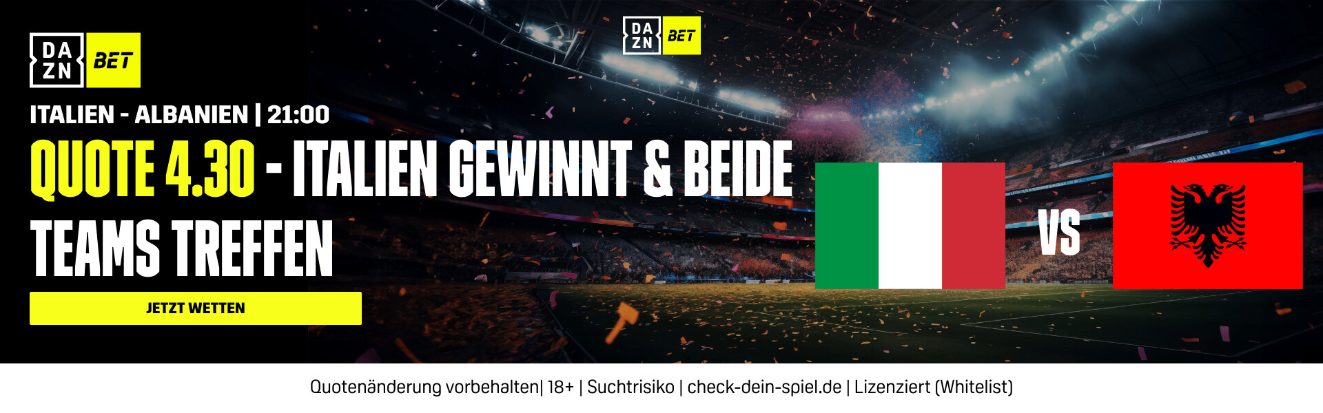 DAZN Bet Italien Italien gewinnt beide Teams treffen