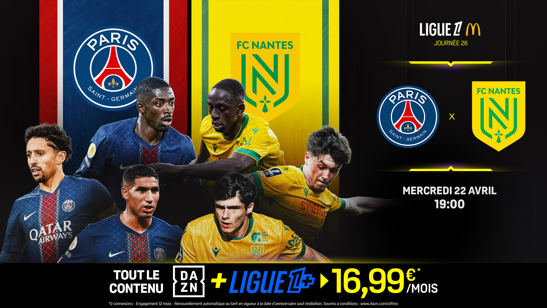 Comment regarder Paris Saint-Germain – FC Nantes ? Date, heure, streaming et comment regarder la Ligue 1 McDonald’s sur Ligue 1+, disponible sur DAZN​​