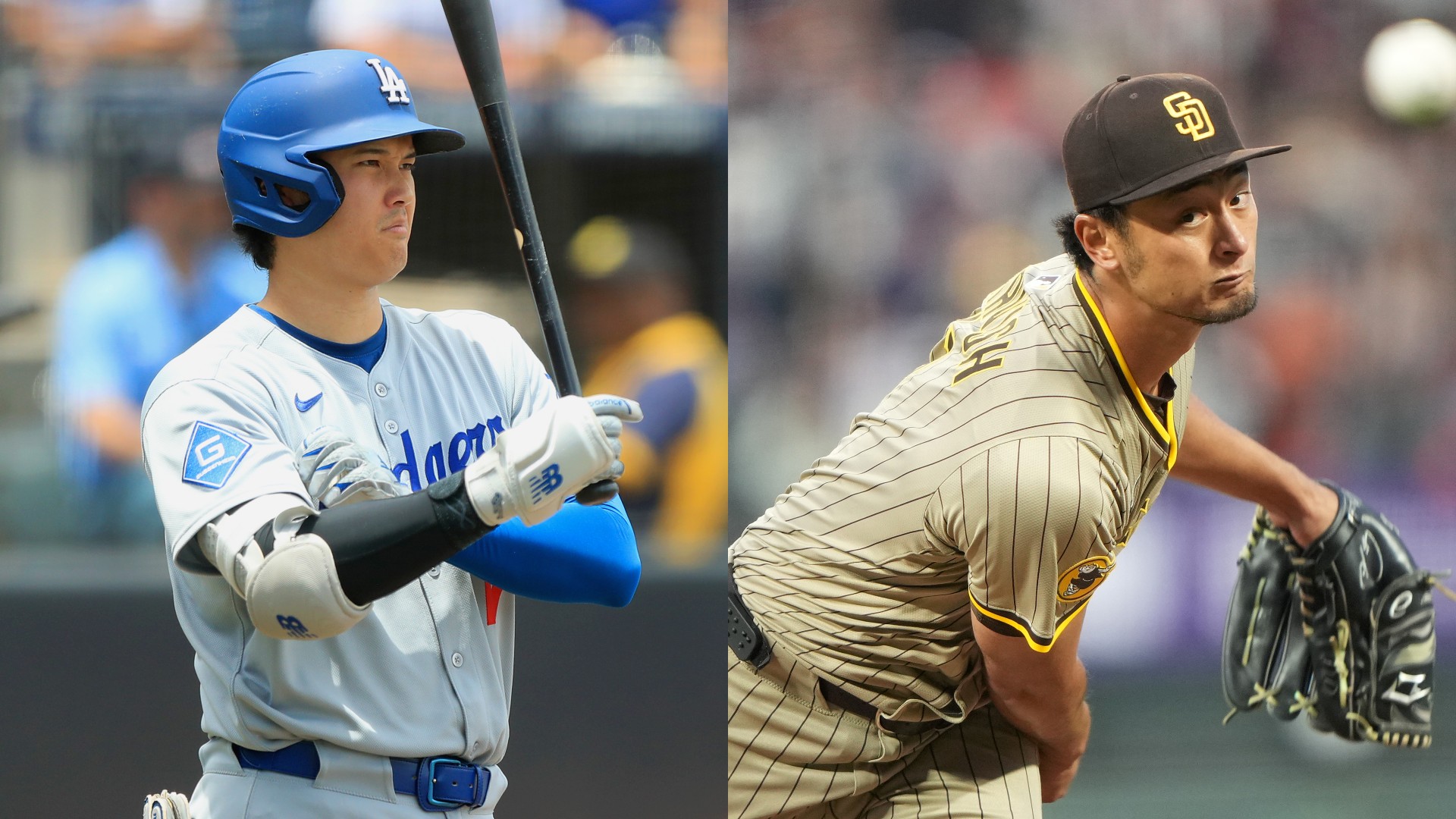 ドジャース大谷翔平vsパドレスダルビッシュ有 MLB！A3ポスターフレーム