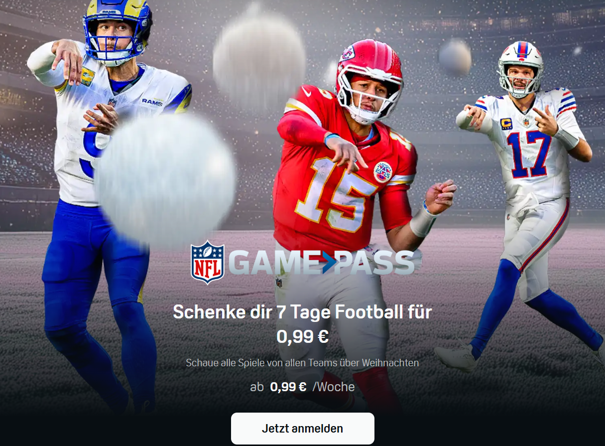 NFL Game Pass Weekly Pro Angebot Weihnachten