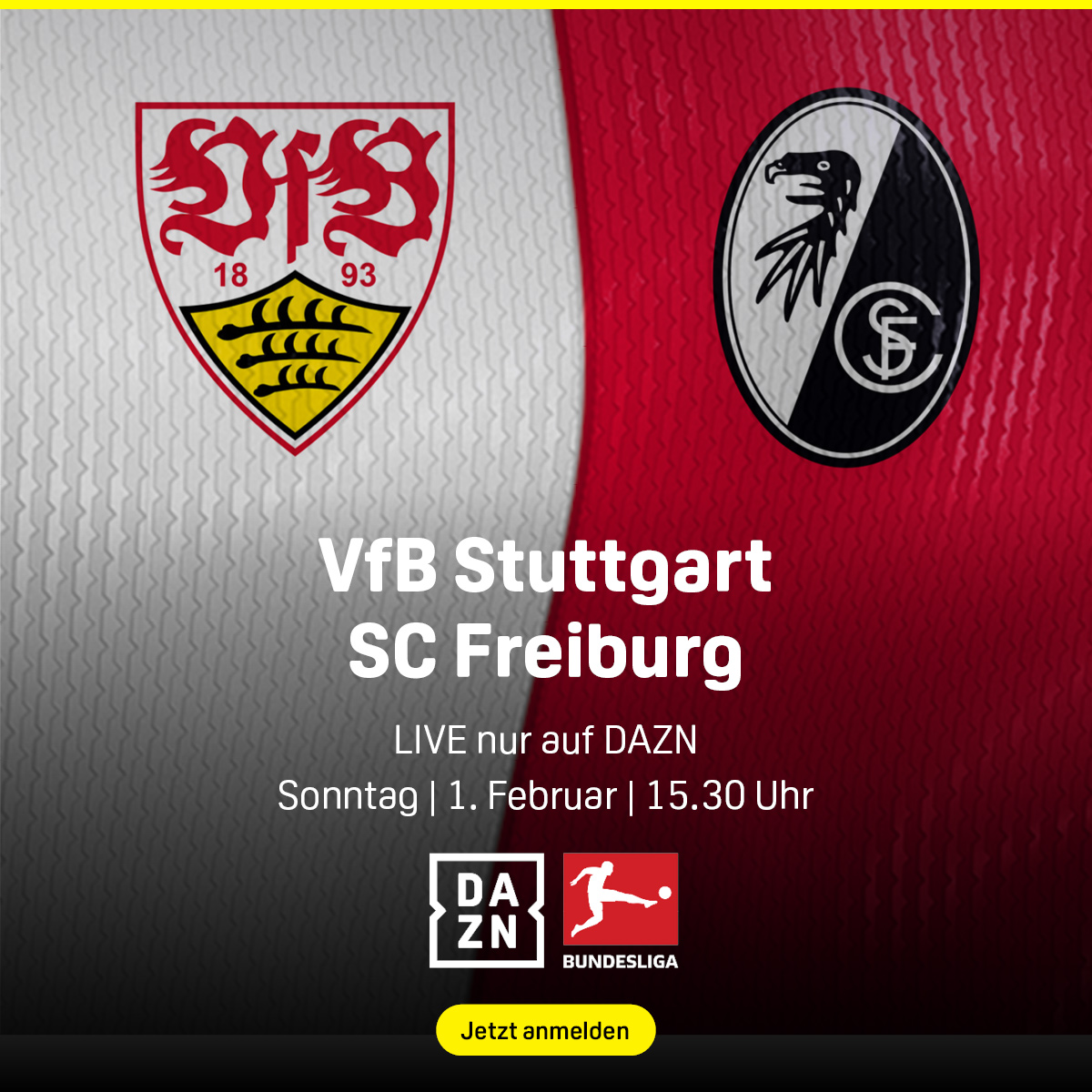 VfB Stuttgart SC Freiburg Banner Bundesliga 20. Spieltag