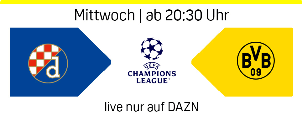 Zagreb BVB Champions League Spieltag 5 Banner